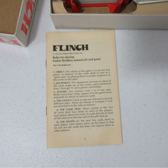 Flinch Vintage 1976 Famous Card Game Parker Brothers - Picture 8 of 14